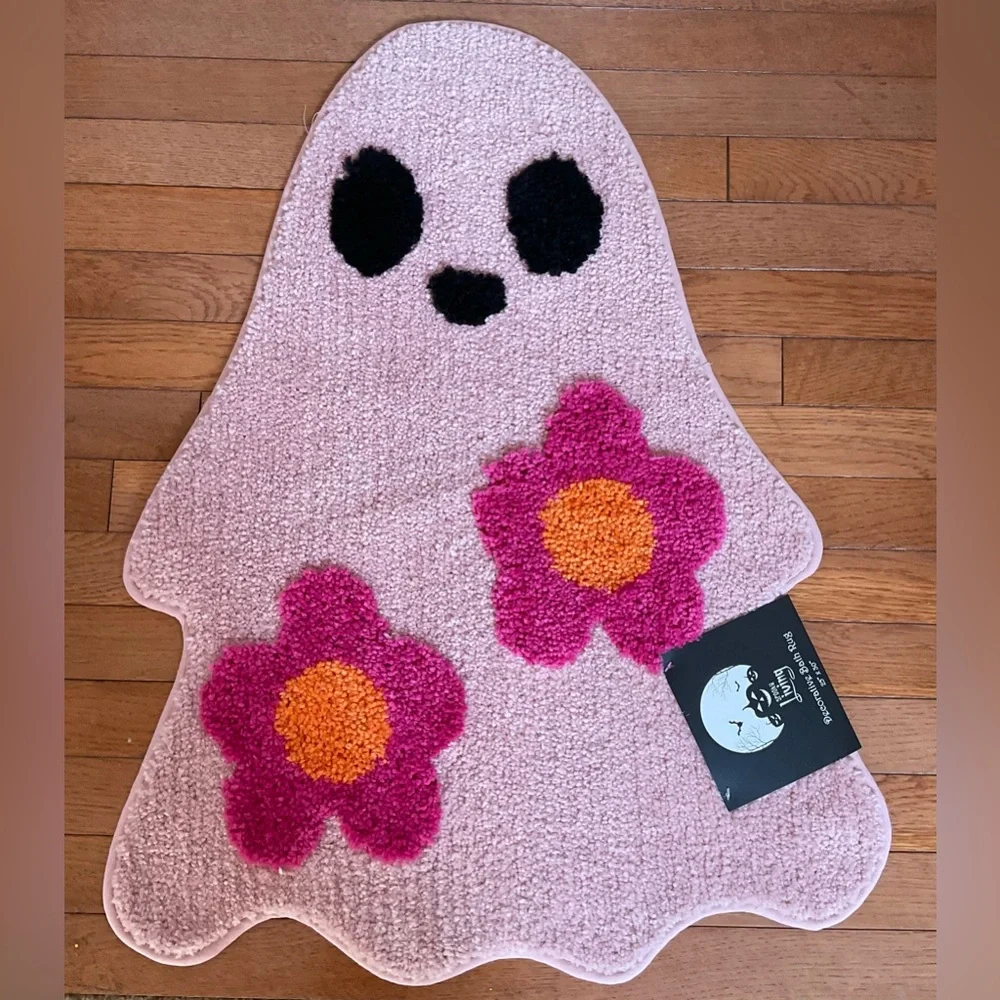 Pink Ghost Rug with Floral Design - Picture 1 of 2